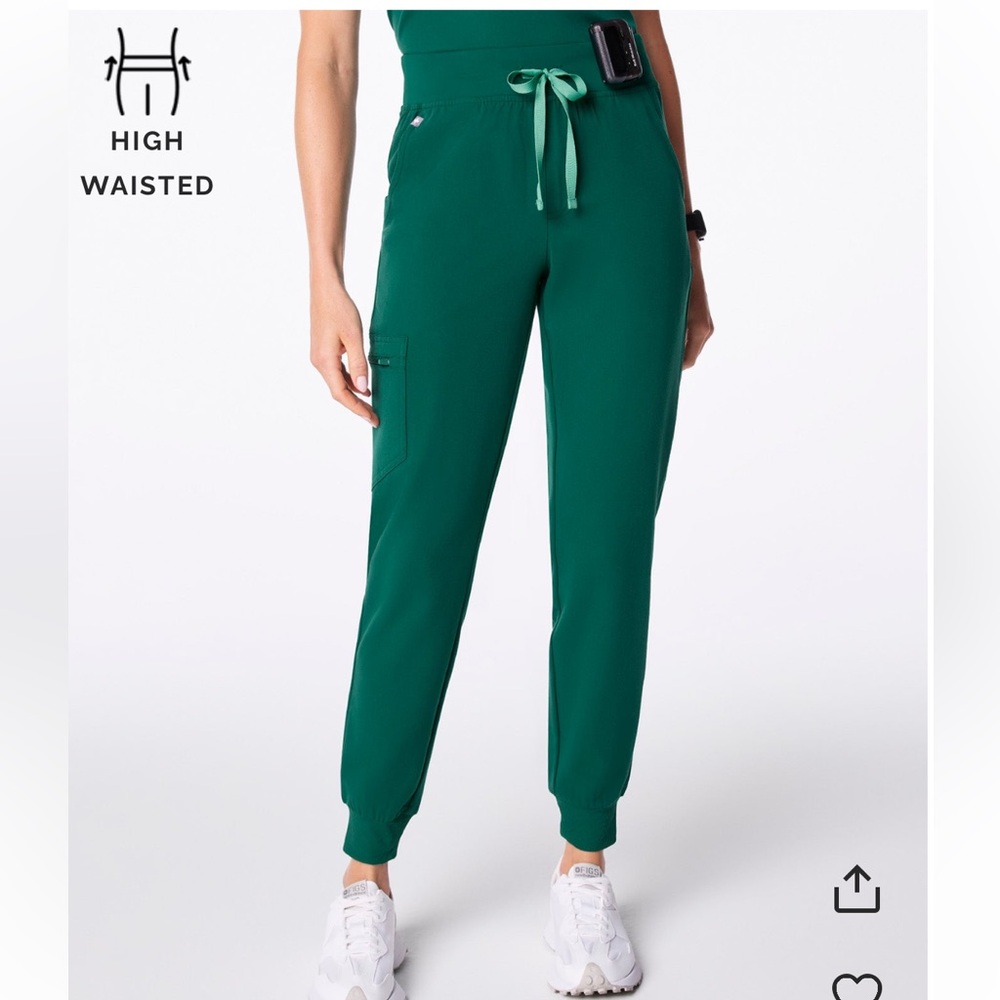 Figs High-Waisted Teal Jogger Pants